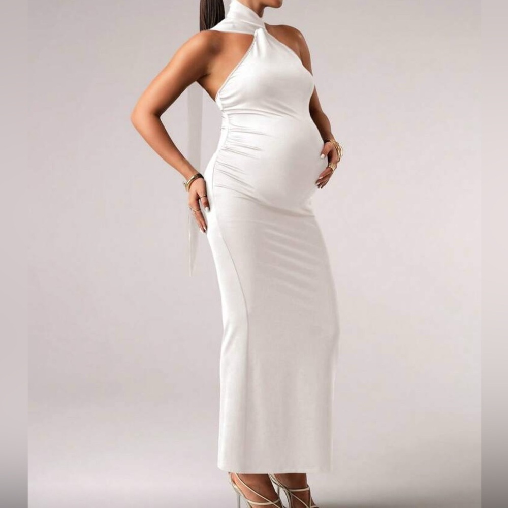 Elegant White Maternity Dress